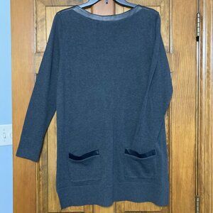 NWOT * Faux Leather Trimmed Tunic